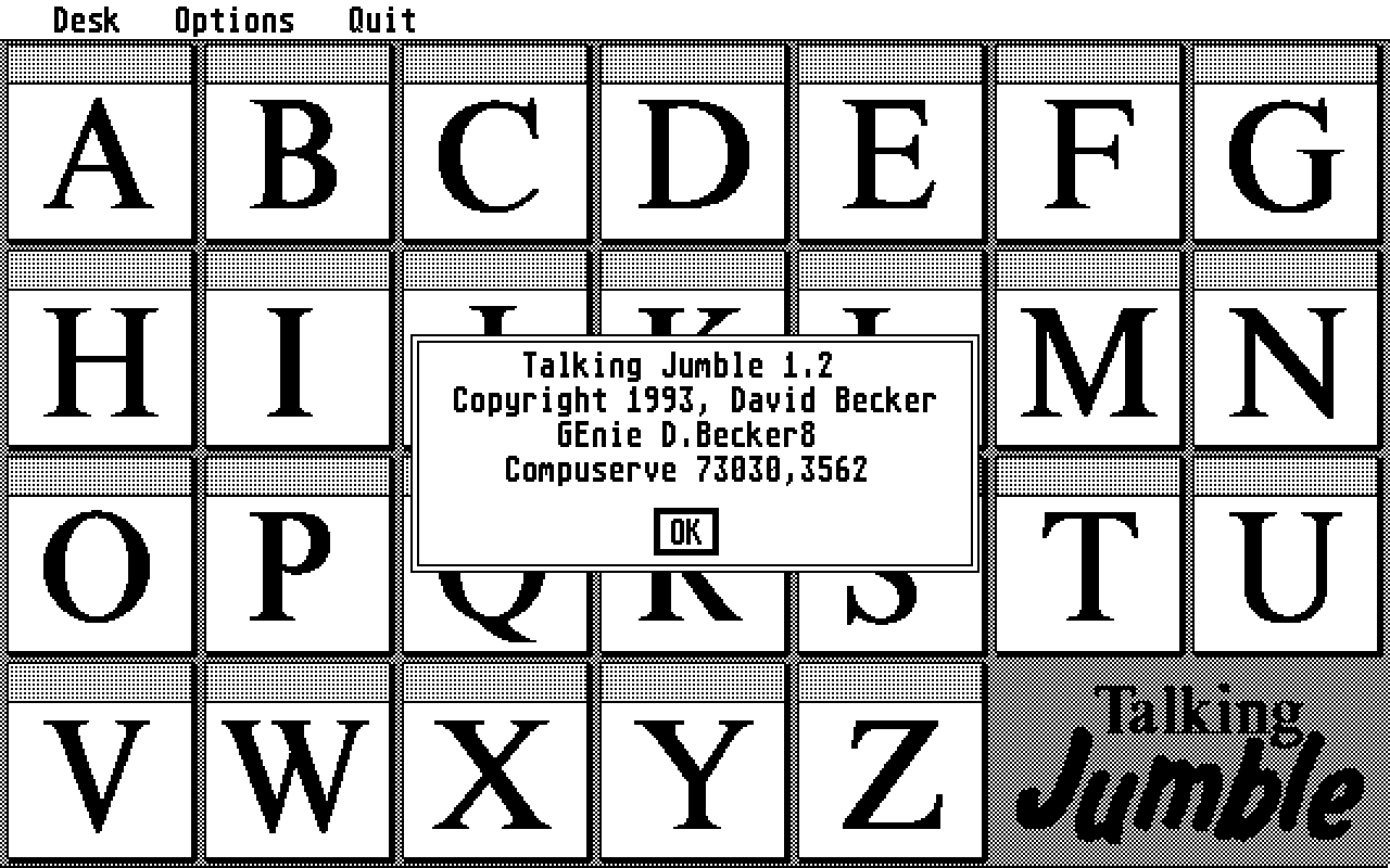 Talking Jumble atari screenshot